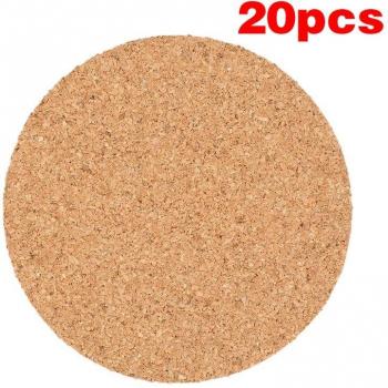 50Pcs Natural Cork Table Mats 9cm for Wine and Beverages