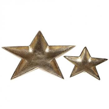 Star Motif Gold Metal Trinket Dish Set