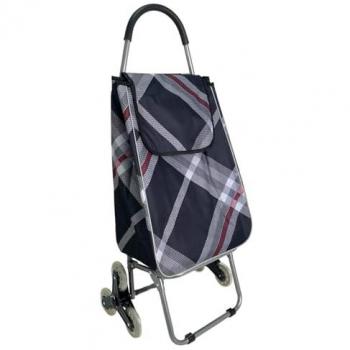 Carro de la Compra con 6 Ruedas y Bolsa Impermeable de 42L (Negro)