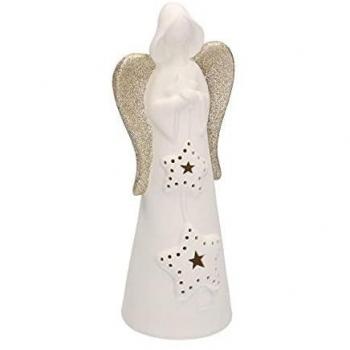 Angelo ceramica bianco oro con led ø10,5h27,5