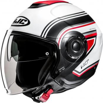 HJC i40N Linia Casque Jet Noir/Rouge/Blanc L