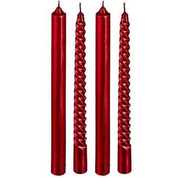 Bougies Pailletées et Twistées Rouge