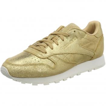 Reebok Women's Classic Leather Shimmer Trainers, Yellow