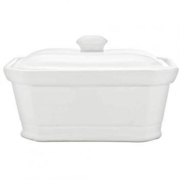 Terrine pâté à couvercle en porcelaine blanche 17x11,5x7,5cm
