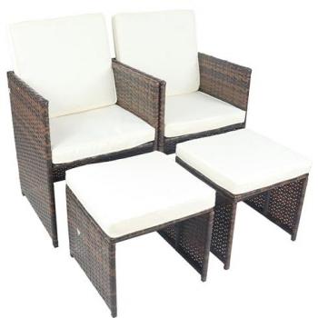 Rattan Comfort Set Sedia Balcone Marrone – 4 unità
