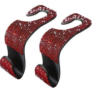 Crochet pour sacs à main, appui-tête de voiture, strass, 2 pièces