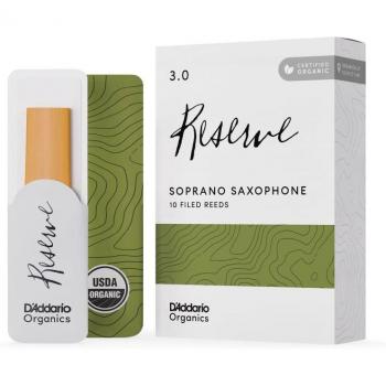 D'Addario ODIR1030 Premium Organic Soprano Sax Reeds – 10‑Pack (Hardness 3)