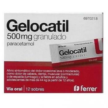 GELOCATIL 500 MG 12 SOBRES GRANULADO ORAL Alivia dolor moderado y fiebre