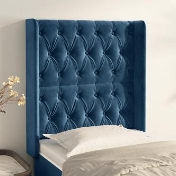 Kopfteil mit Ohren Dunkelblau 83x16x118/128 cm von vidaXL