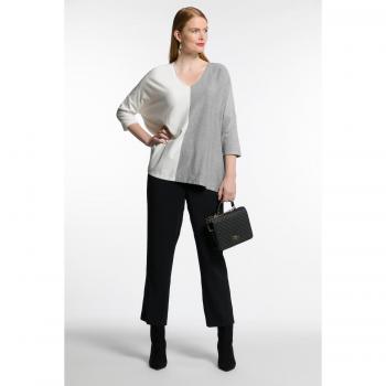 Pullover Donna 56/58 Oversize Grigio Color Blocking