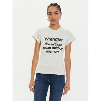 Wrangler Maglietta Shrunken Band Bianca con Scritta