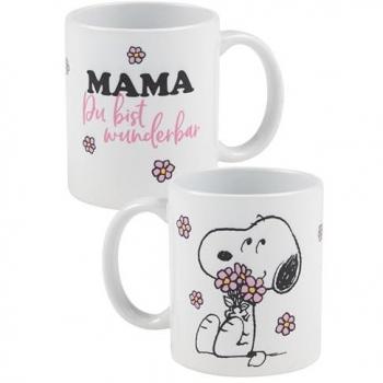 Mug Peanuts Kop “Mama du bist wunderbar!” – Indifférent – Noir/Blanc