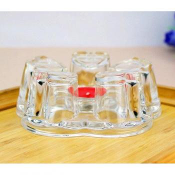 Crystal Glass Pentagon Teapot with Heat-Resistant Warmer