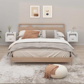 VidaXL 2x Armoires de Chevet Murales Blanc 50x36x40 cm