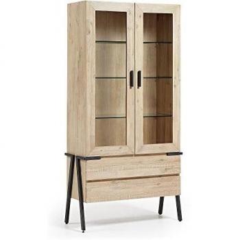 Vitrinekast Thinh met zwart stalen frame