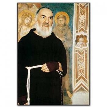 Affiche Bois Multicolore Padre Pio Pietralcina 50 cm x 70 cm