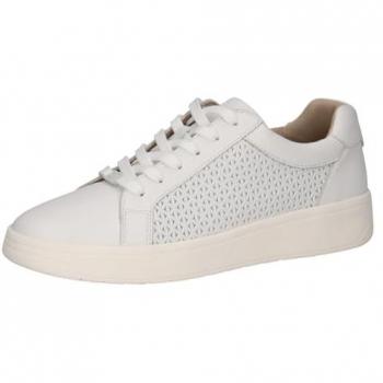 CAPRICE Leathery White Trainers, EU 37