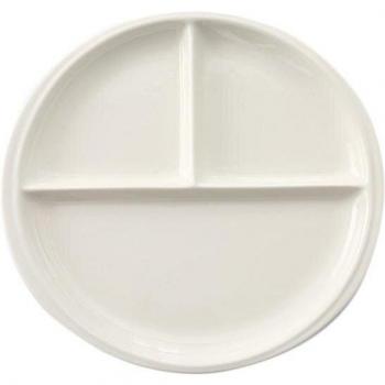 Assiette de cuisine en porcelaine à trois compartiments