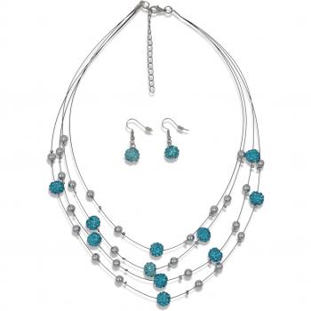 Ohrring‑Ketten‑Duo Firetti “Blue Crystal” – Set mit 3 Teilen, inkl. Glasstein