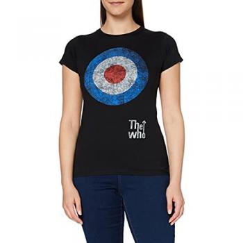Black Distressed Target Logo Slim Women’s Tee – L