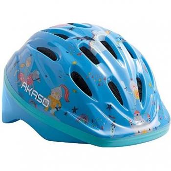 Casco AKASO Unisex bambini, Fiore blu, S(47-52 cm)