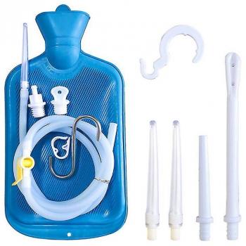 Bolsa de Enema Azul 2 L – Kit con 3 Puntas y Manguera de 60 Pulgadas