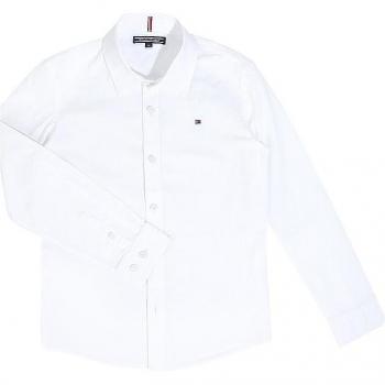 Tommy Hilfiger Hemd Solid Poplin KB0KB06965 D Weiß Slim Fit 12Y male