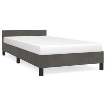 90x190cm Velvet Bed Frame – Dark Grey, VidaXL Edition