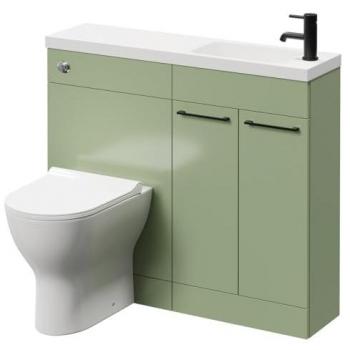 Olive Green 1000mm Vanity Unit with Round Basin