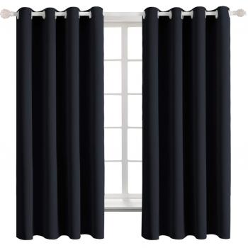 BGment Verdunklungsgardinen 2er Set schwarz 137 x 117 cm