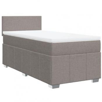 VidaXL Sommier à lattes de lit avec matelas Taupe 90x200 cm Tissu
