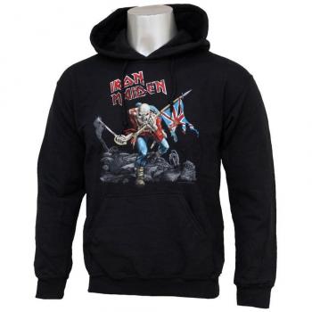 Felpa Ufficiale Iron Maiden Uomo Capuccio Trooper ROCK OFF IMHOOD02MB