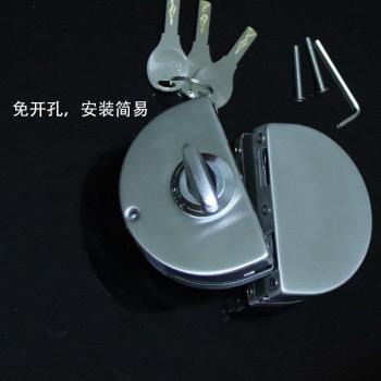 Ze Xiu Jin 201 Stainless Steel Glass Door Lock with Central Locking Hole