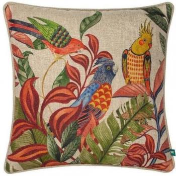 Coussin tropical avec motif perroquet Wylder