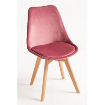 Silla de Comedor Terciopelo Rosa