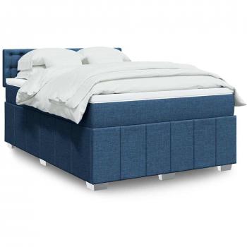 Cama con colchón de muelles 140x190 cm azul
