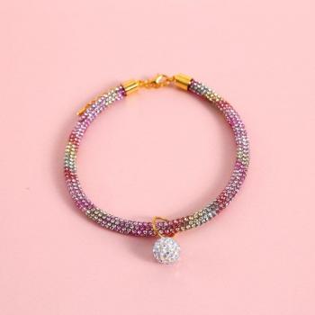 Collier ajustable avec pendentif en imitation diamant