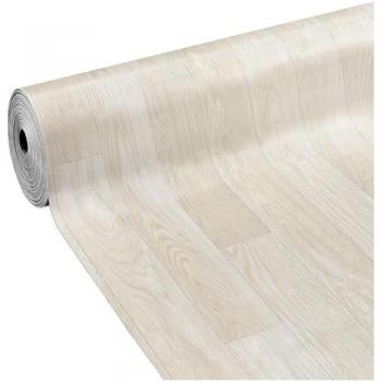 Suelo PVC 100x900 cm rollo vinílico madera beige blanco