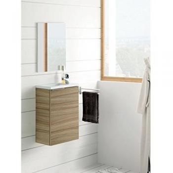 Specchio Lavabo Mobile 40cm Rovere Salvaspazio