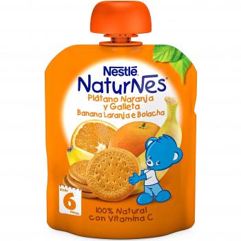 Bolsita Puré Plátano,Naranja y Galleta, 90g. Nestlé