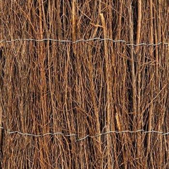 Brise-vue en métal avec brande de bruyère 2 x 3 m