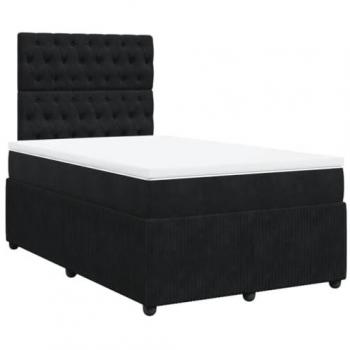 Confort Noir 120x200 : Sommier Lattes + Matelas Velours