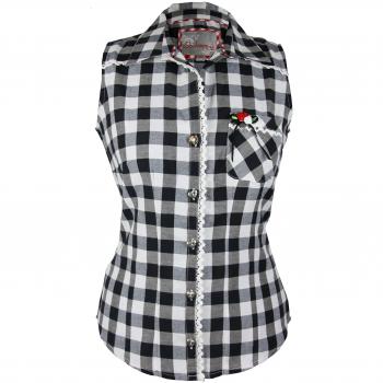 Schwarze Dalia Bluse von Stockerpoint – klassisches Trachtendesign