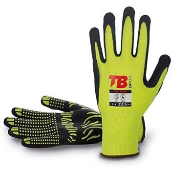 Guante Resistente TB 700F con Puño Elástico y Nitrilo Negro