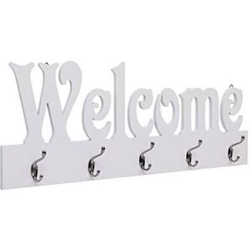 Sonata Wall-Mounted Coat Hook WELCOME White 74x29.5 cm