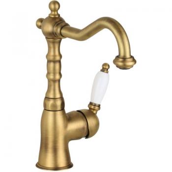 Mezclador de Lavabo en Bronce Antiguo – Gattoni Orta 2742/27VB.Old libre de desagüe