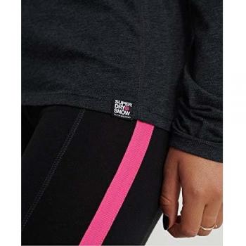 Superdry Merino Baselayer Crew für Damen – Schwarzer Wintertop – 38 cm