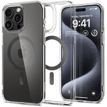 Spigen Ultra Hybrid MagFit – Couverture Polycarbonate TPU + Fibre de Carbone – Transparent – iPhone 15 Pro