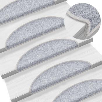 Esteras de escalera 10 piezas 56x17x3 cm gris claro