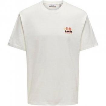 Camiseta de Manga Corta Beige Cloud Dancer ONLY AND SONS